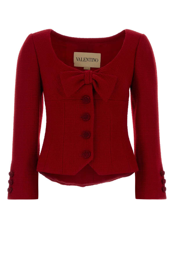 Valentino Garavani Paris Exterior: 97% Virgin wool blazer in red