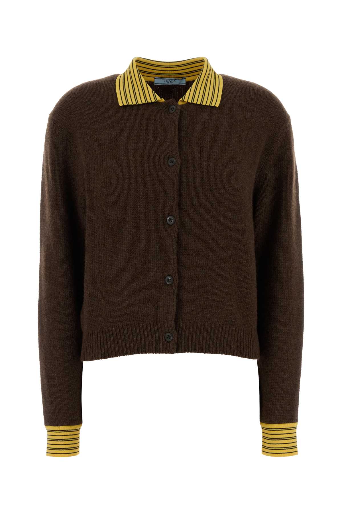 Brown Cashmere Blend Cardigan Cacao Maglieria