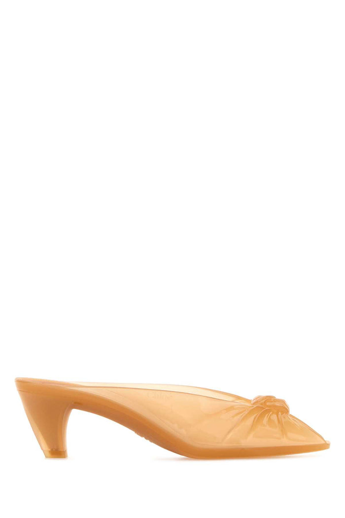Orange Rubber Chloã© Jelly Mules Amberbrown Scarpe Con Tacco