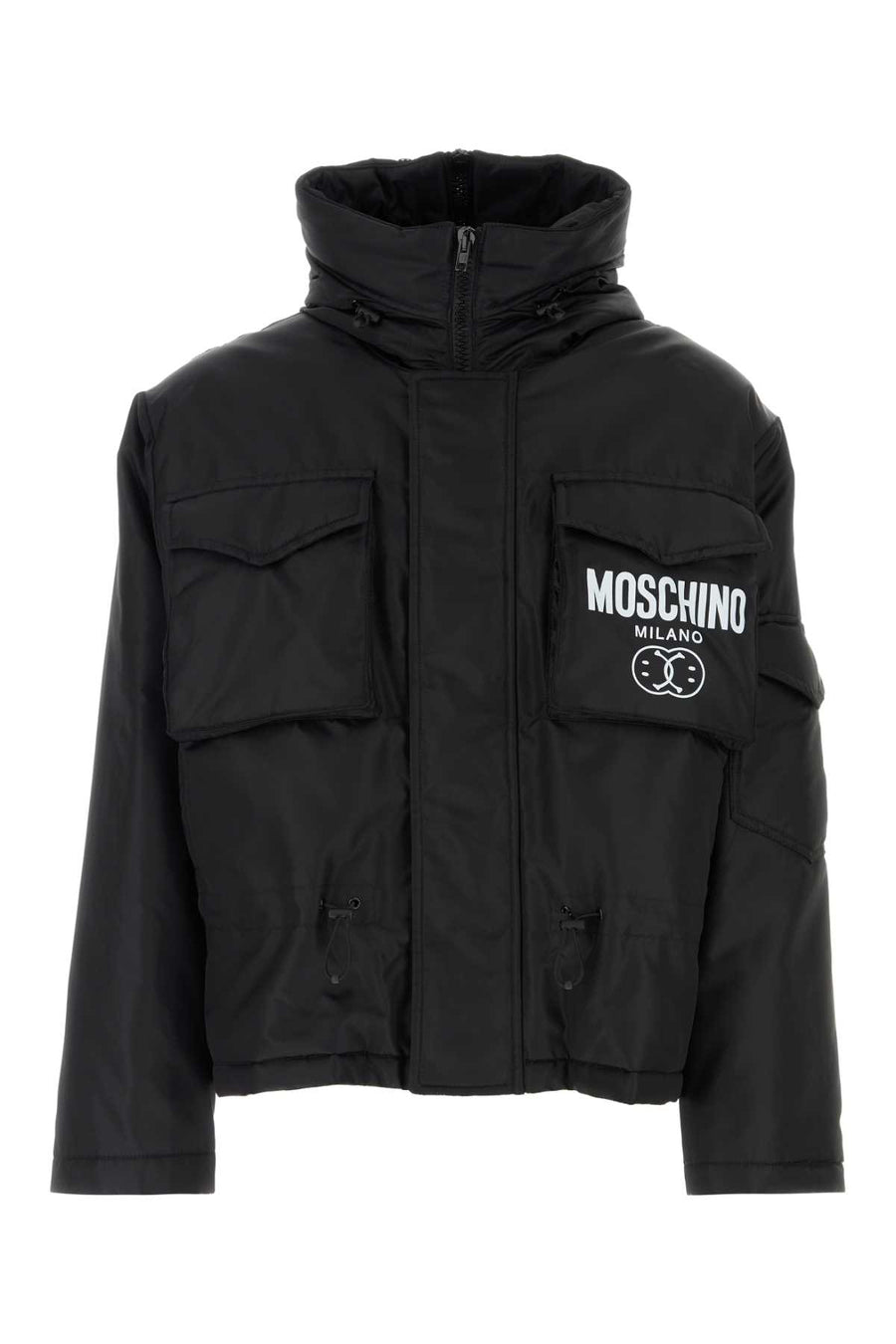 Moschino Exterior: 100% Nylon; Lining: 100% Nylon; Padding: 100% Polyester down jacket in black