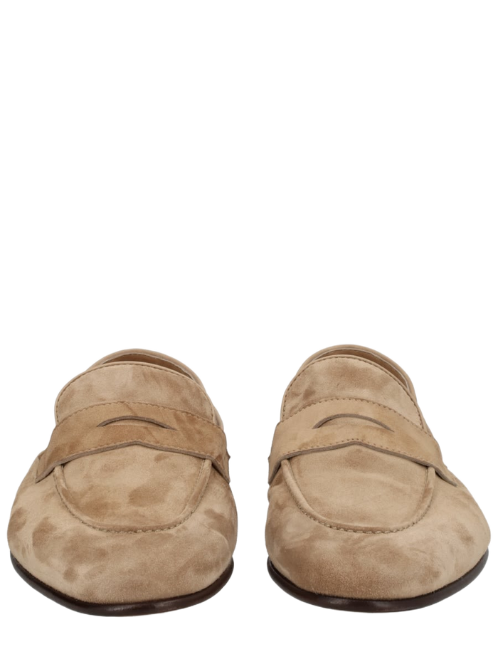 Moccasin Penny Beige Calf Leather Loafers