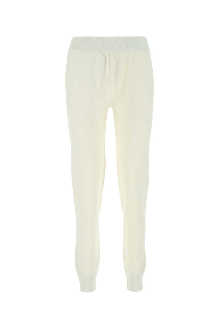 Ivory Stretch Wool Blend Joggers 9028 Exterior: Viscose Nylon Pantaloni