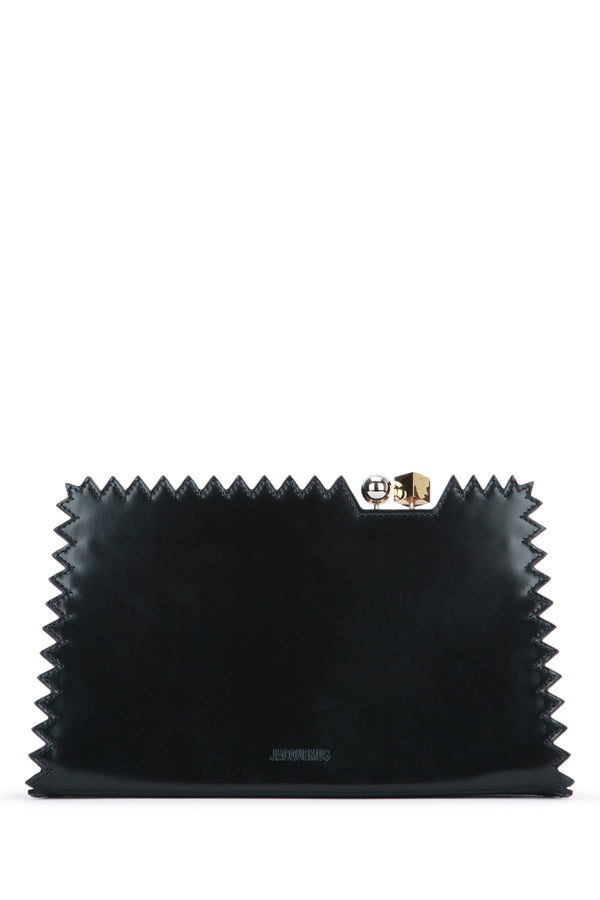 Jacquemus Salon Calf leather (principal) clutch in black