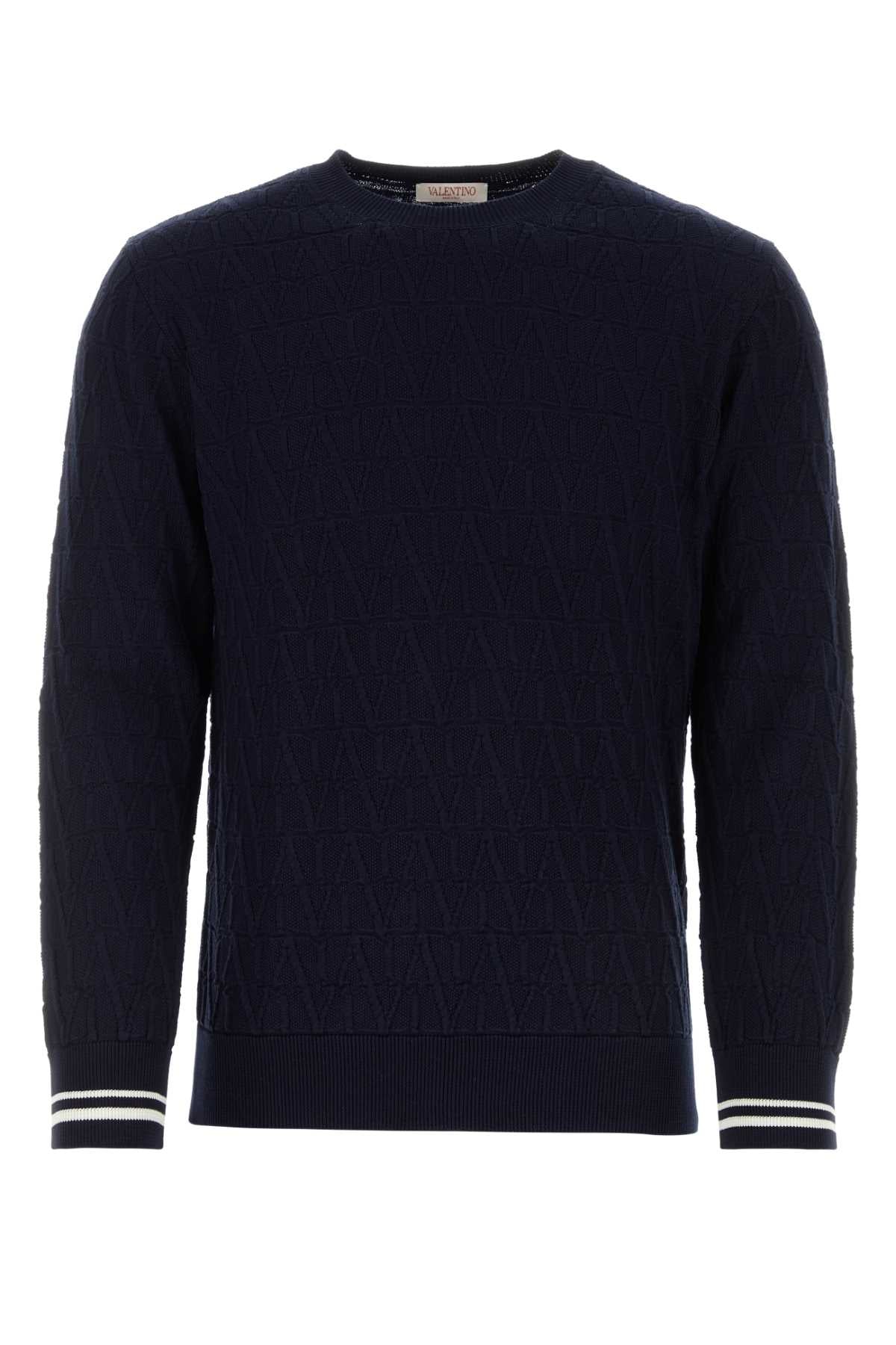 Dark Blue Cotton Sweater Sttoileiconographnavynavyavorio Exterior: Maglieria