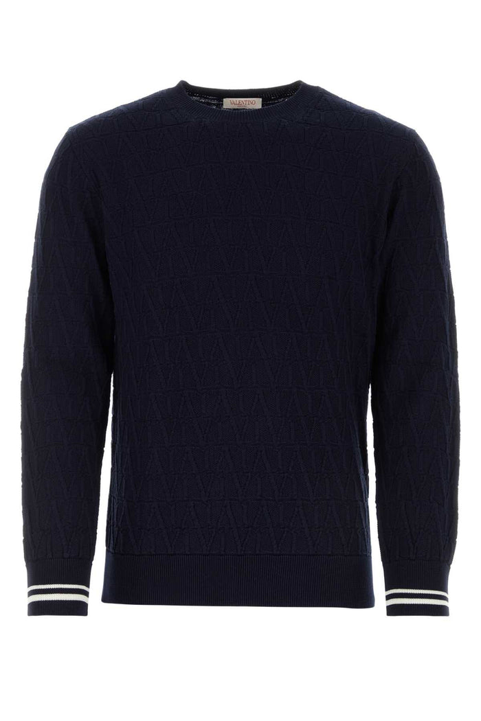 Dark Blue Cotton Sweater Sttoileiconographnavynavyavorio Exterior: Maglieria