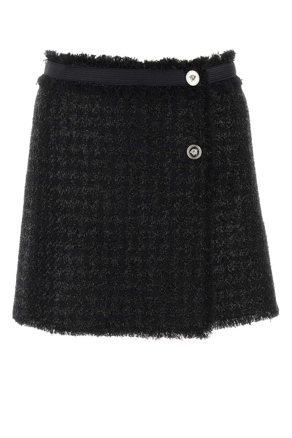 Versace Exterior: 63% Virgin wool skirt in black