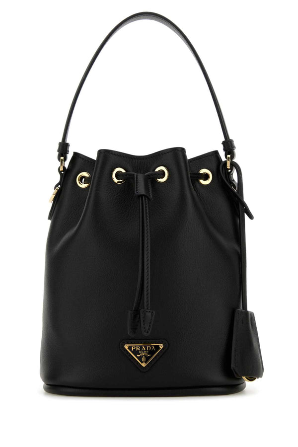 Prada 100% Calf Leather bucket bag in black