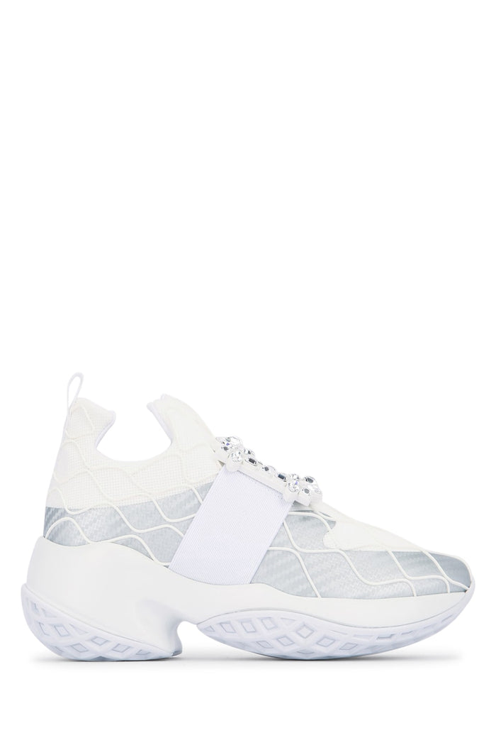 Viv Run Strass Technical B200argentob001bianco Leather / Sole: Rubber Sneaker