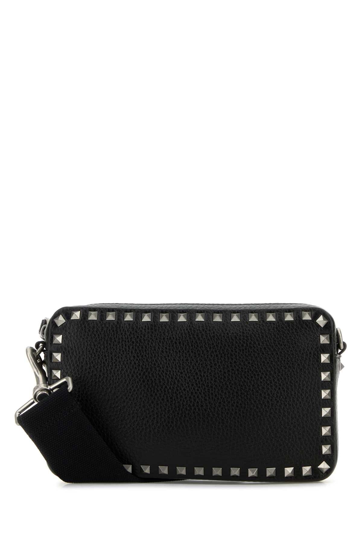 Black Leather Rockstud Crossbody Bag Nero Borse A Tracolla