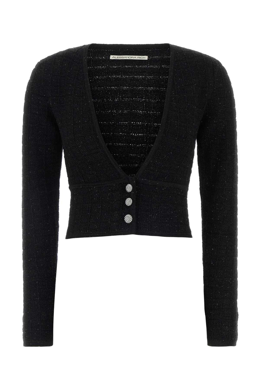 Alessandra Rich 77% Polyester cardigan in black