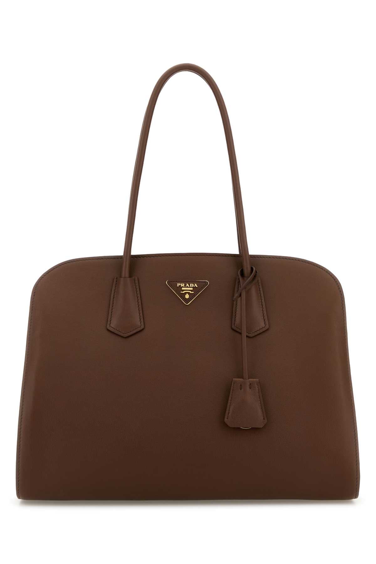 Chocolate Leather Shopping Bag Palissandro Borse A Mano