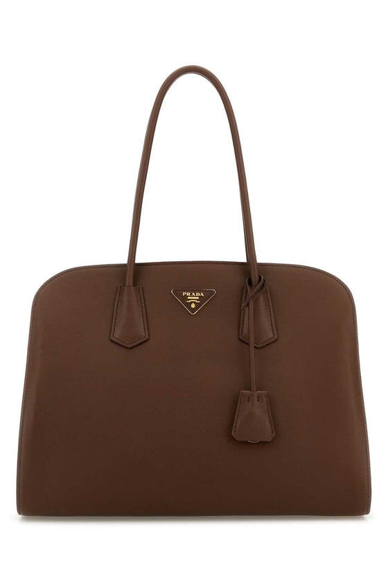 Chocolate Leather Shopping Bag Palissandro Borse A Mano