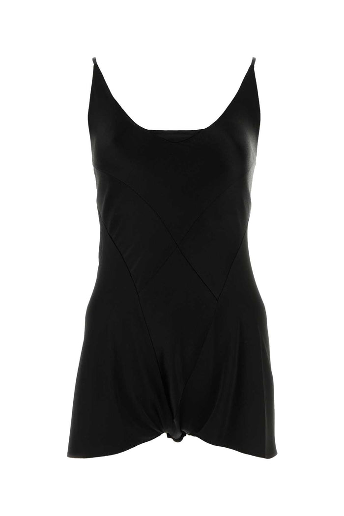 Black Satin Jumpsuit Exterior: Viscose Acetate Tute
