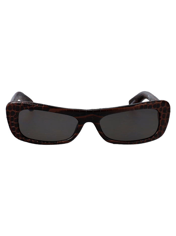 Capri Brown Croc/ Gold/ Acetate Sunglasses