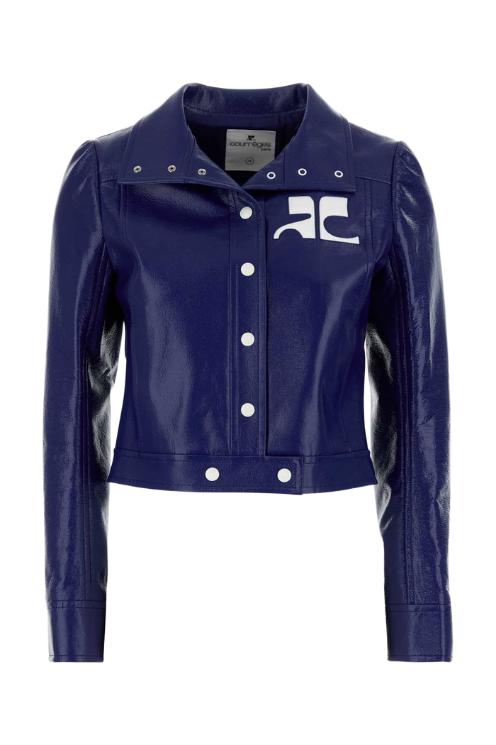 Blue Vinyl Blazer Mineralblue Giacche E Gilet