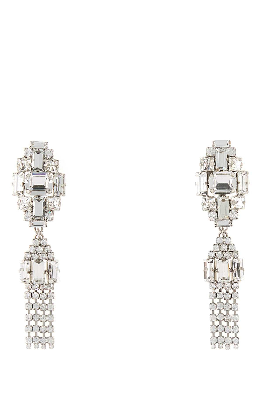 Embellished Metal Earrings Crysilver Orecchini