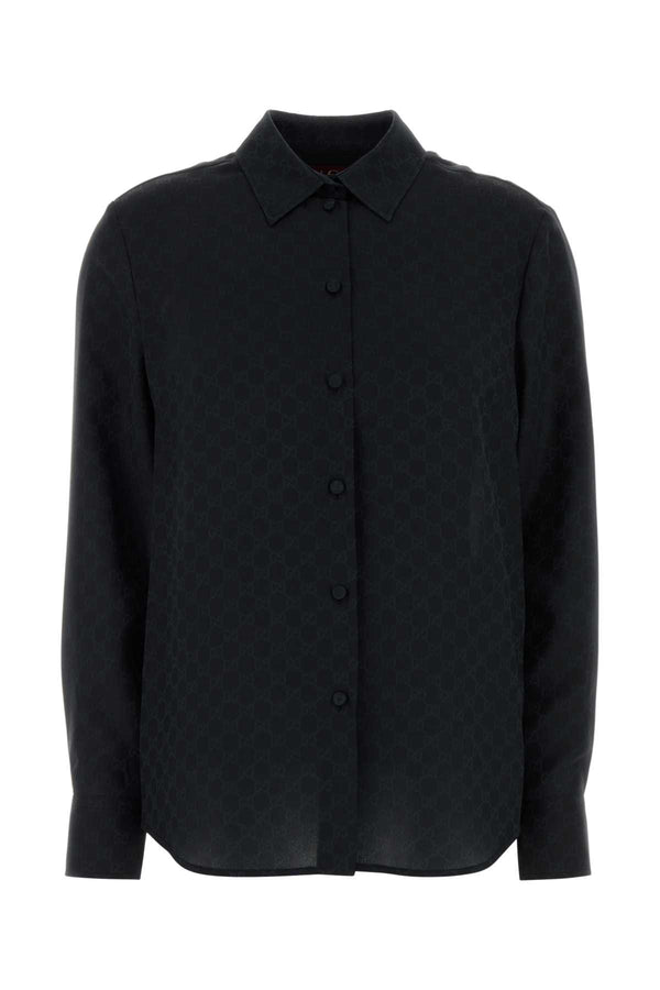 Gucci 100% Silk shirt in black