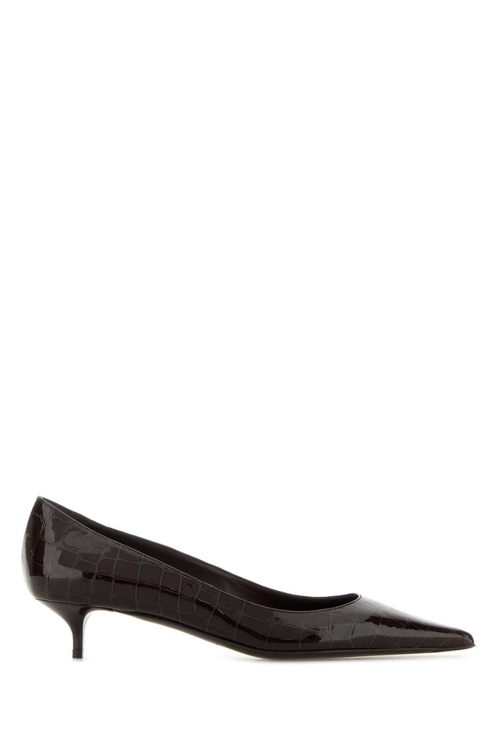 Chocolate Leather Amelia Pumps Sambuco Salpa Plastic Metal Scarpe Con Tacco