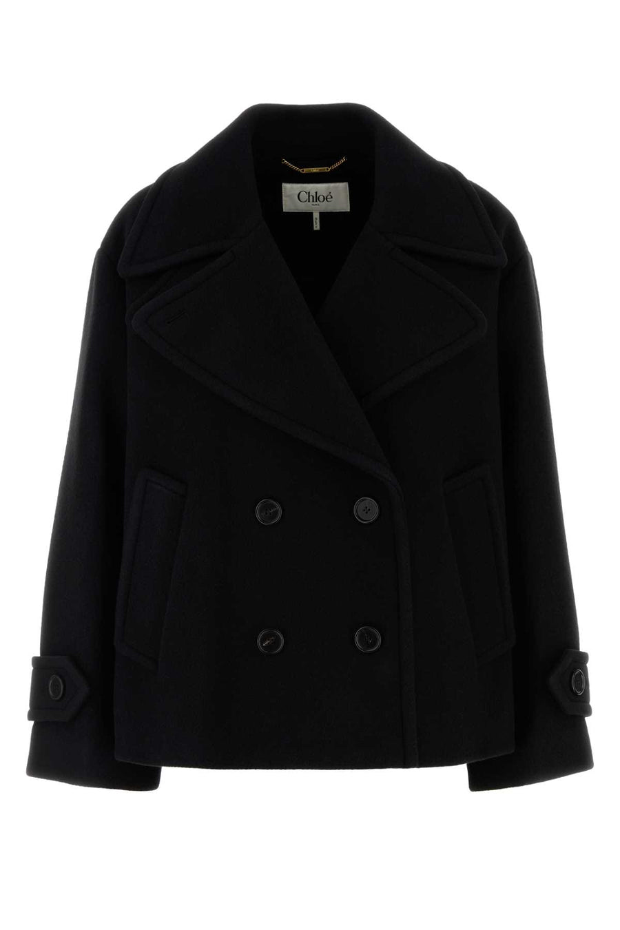 Chloé Outer shell: 80% virgin wool coat in black