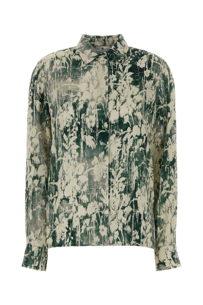 Printed Satin Lucilla Shirt Multiverde Exterior: Viscose Camicie