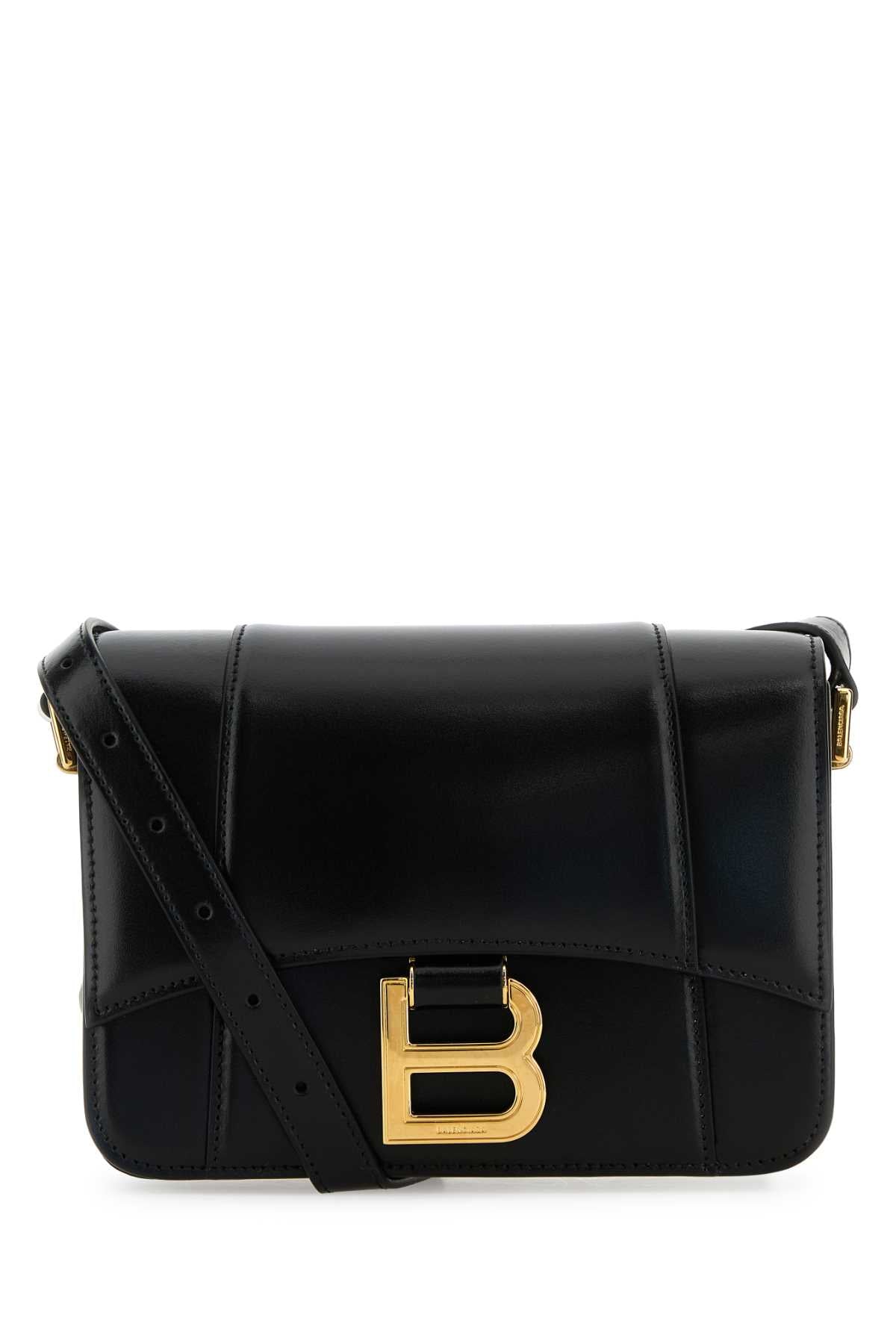 Black Leather Small Hourglass Crossbody Bag Borse A Tracolla