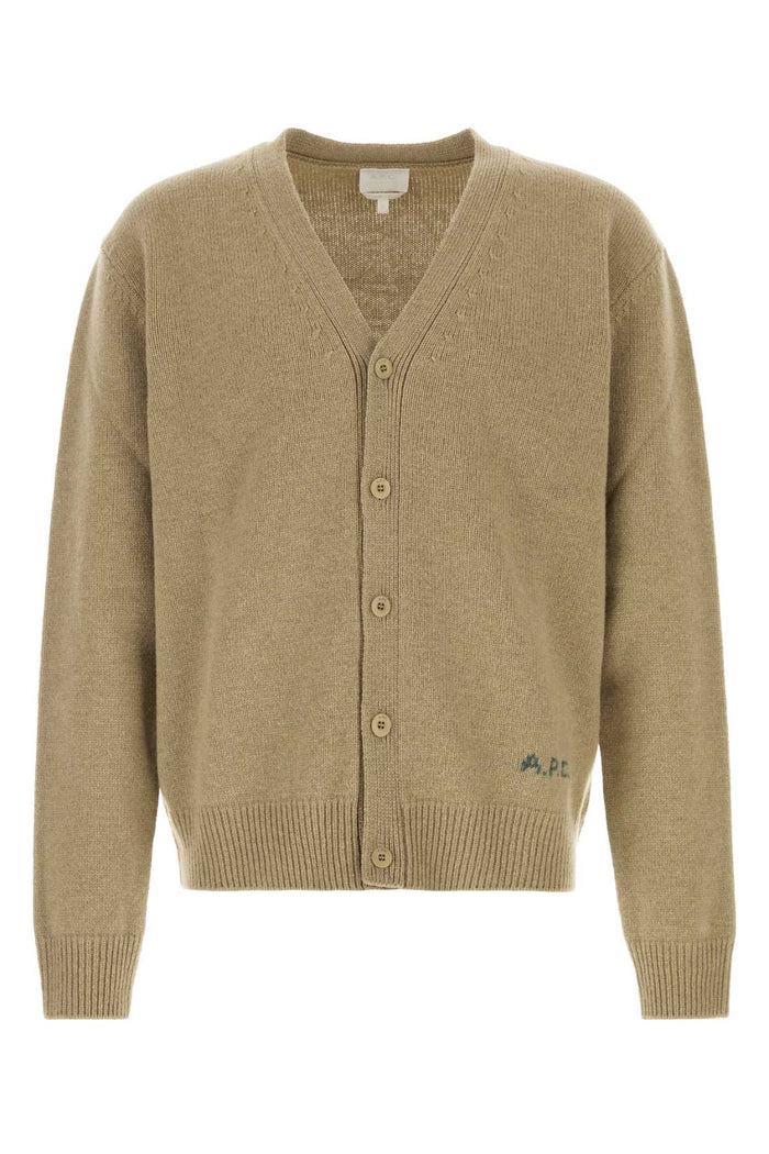 Beige Wool Kevin Cardigan Beigechine Exterior: Maglieria