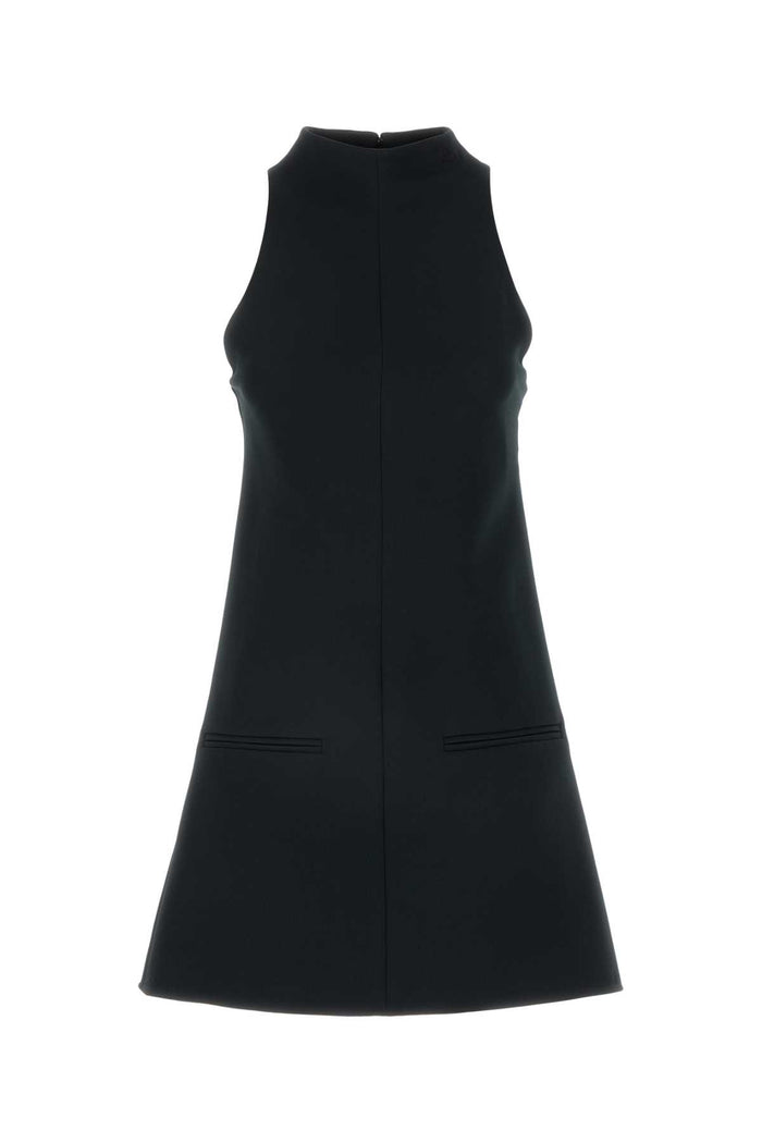 Black Twill Dress Exterior: Polyester Acetate Abiti
