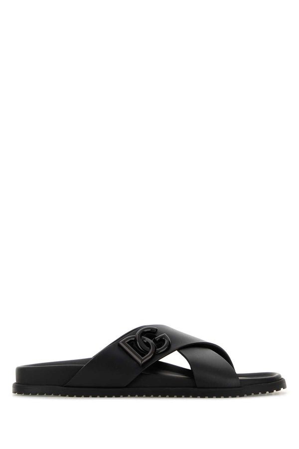 Dolce & Gabbana 100% Vitello slide in black