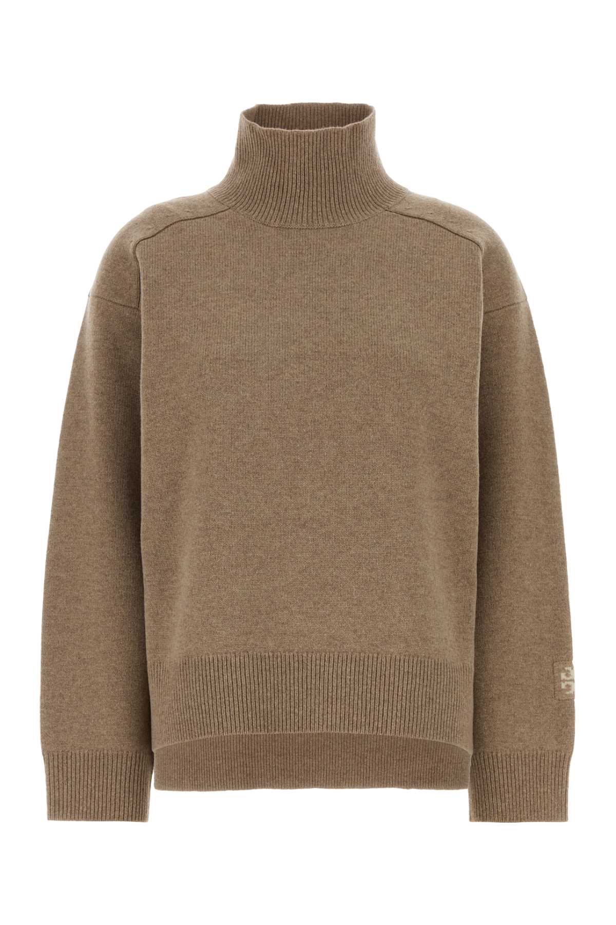 Biscuit Wool Oversize Sweater Beige Exterior: Maglieria