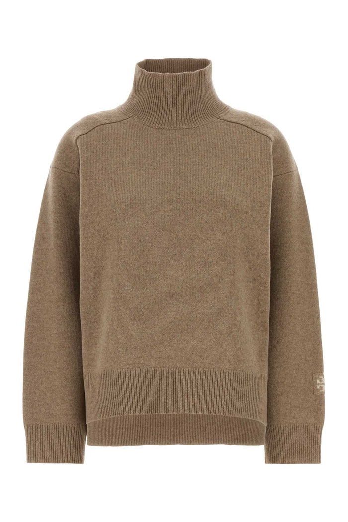 Biscuit Wool Oversize Sweater Beige Exterior: Maglieria