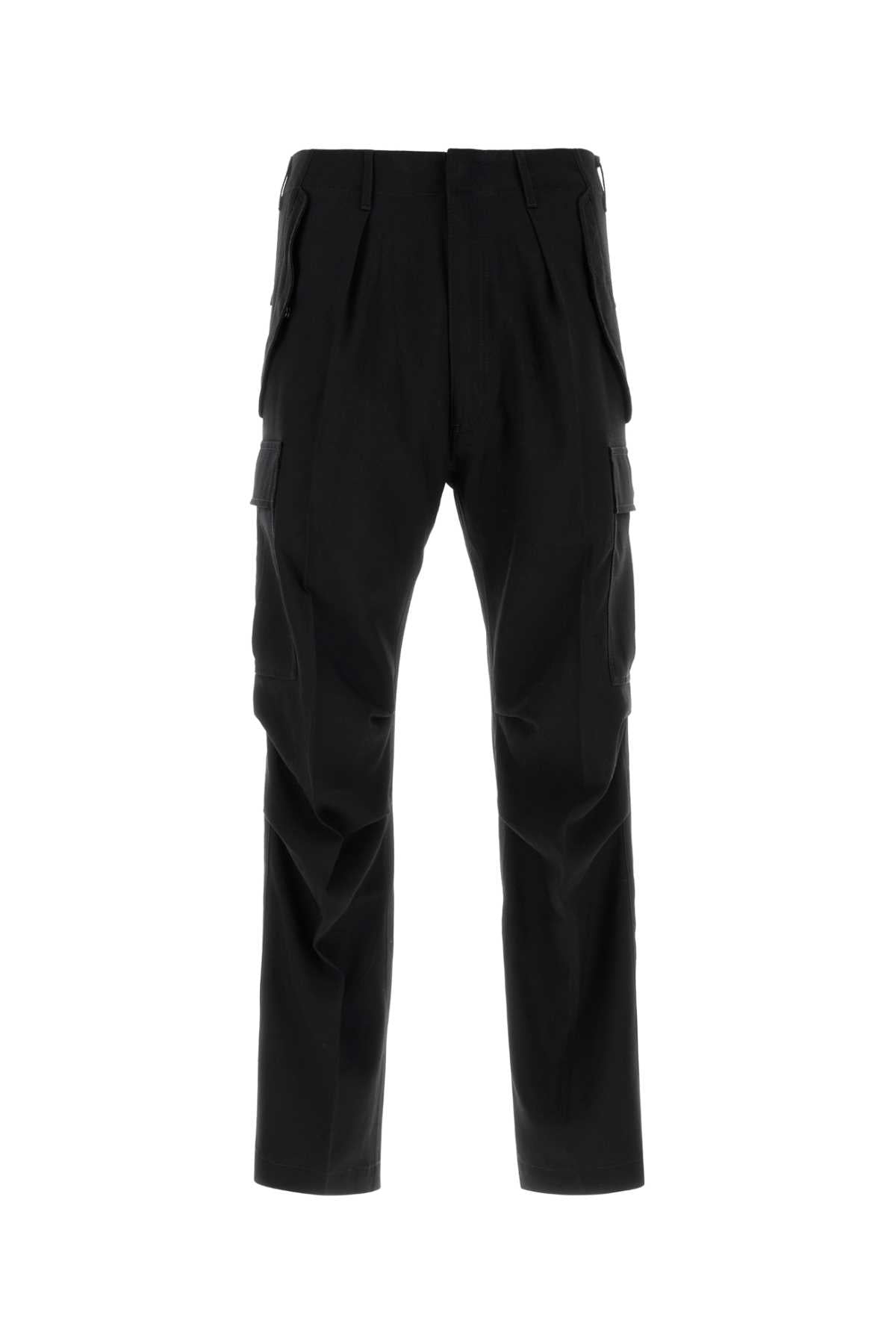 Scc004fmw084 Naa Black Virgin Wool Cashmere Silk Pantaloni