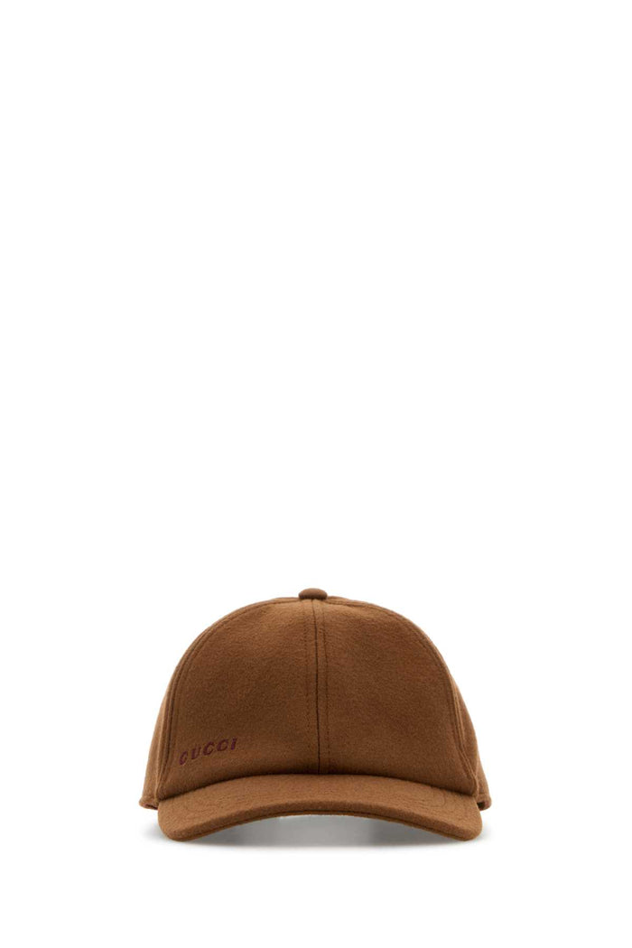 Brown Wool Baseball Cap Exterior: Cappelli E Fasce Per Capelli