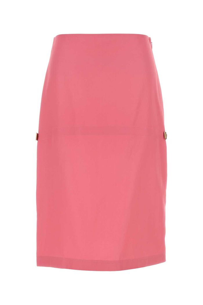 Fluo Pink Viscose Blend Skirt Azalea-26 Gonne