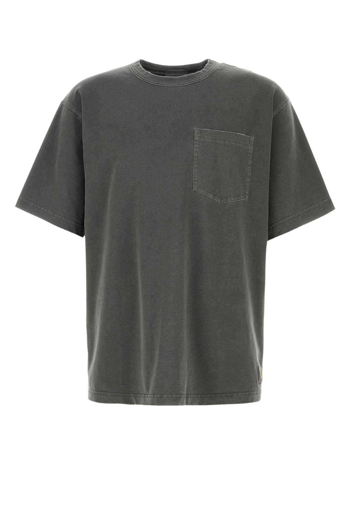 Dark Grey Cotton S-S Torion Pocket T-Shirt Black Exterior: Organic