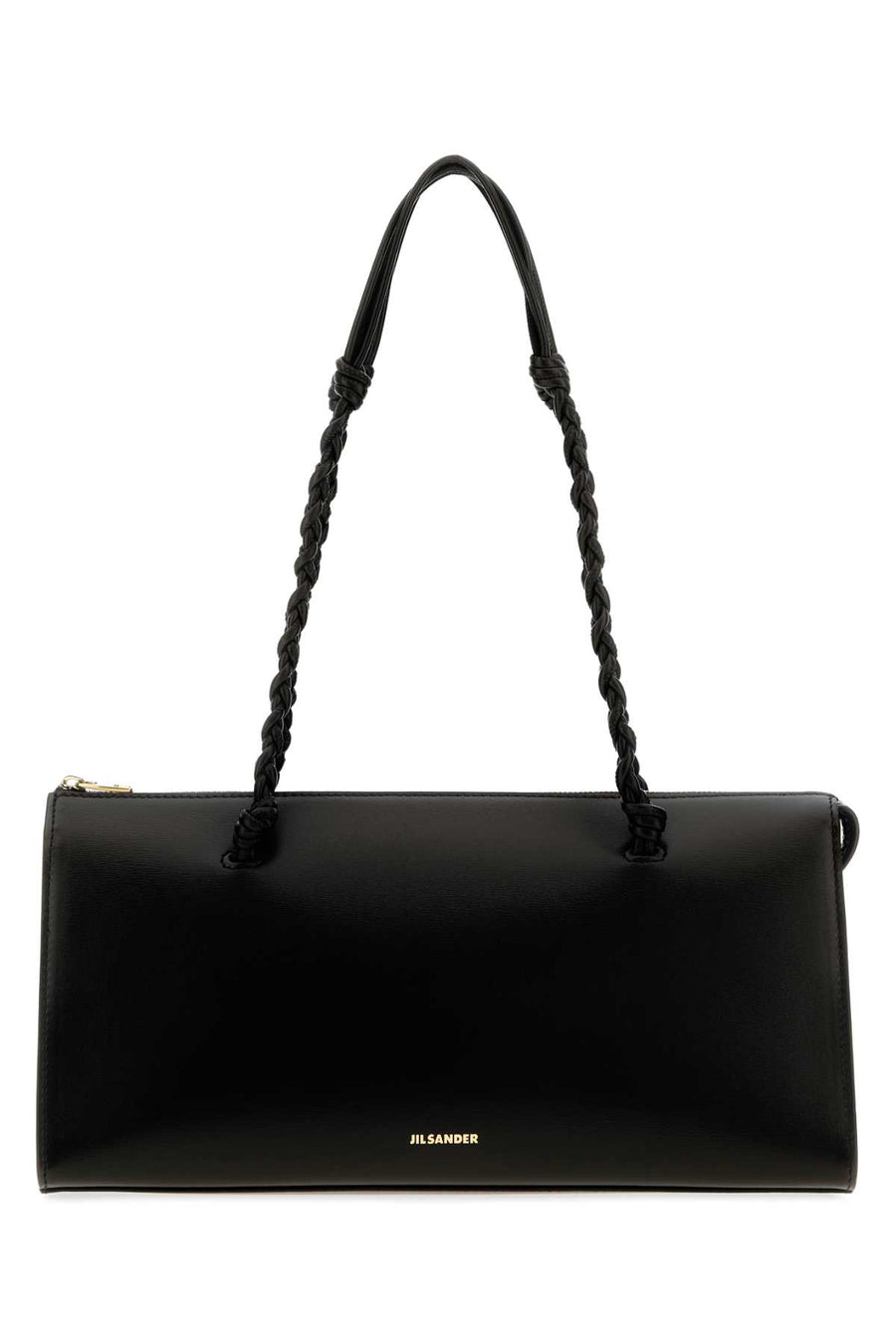 Jil Sander Tent Exterior: 100% Calf Finishing: Golden metal shoulder bag in black