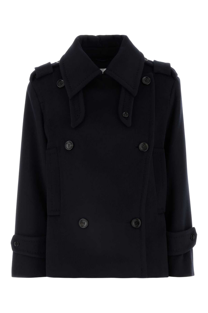 Dark Blue Wool Blend Laveno Coat Blu Marino Cappotti