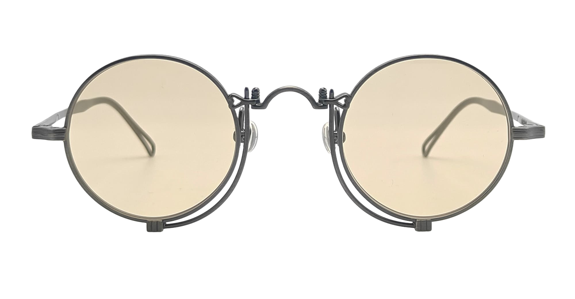 10601h - Shiny Silver Cafe Brown Titanium Sunglasses