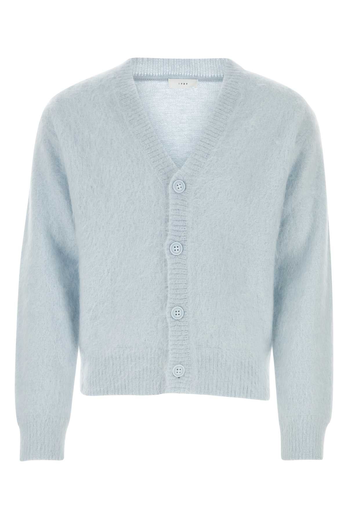 Pastel Light Blue Mohair Blend Cardigan Skyblue Exterior: Nylon Wool Maglieria