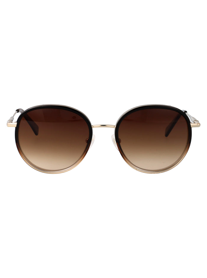 Lo176s 727 Gold/gradient Brown Metal Sunglasses