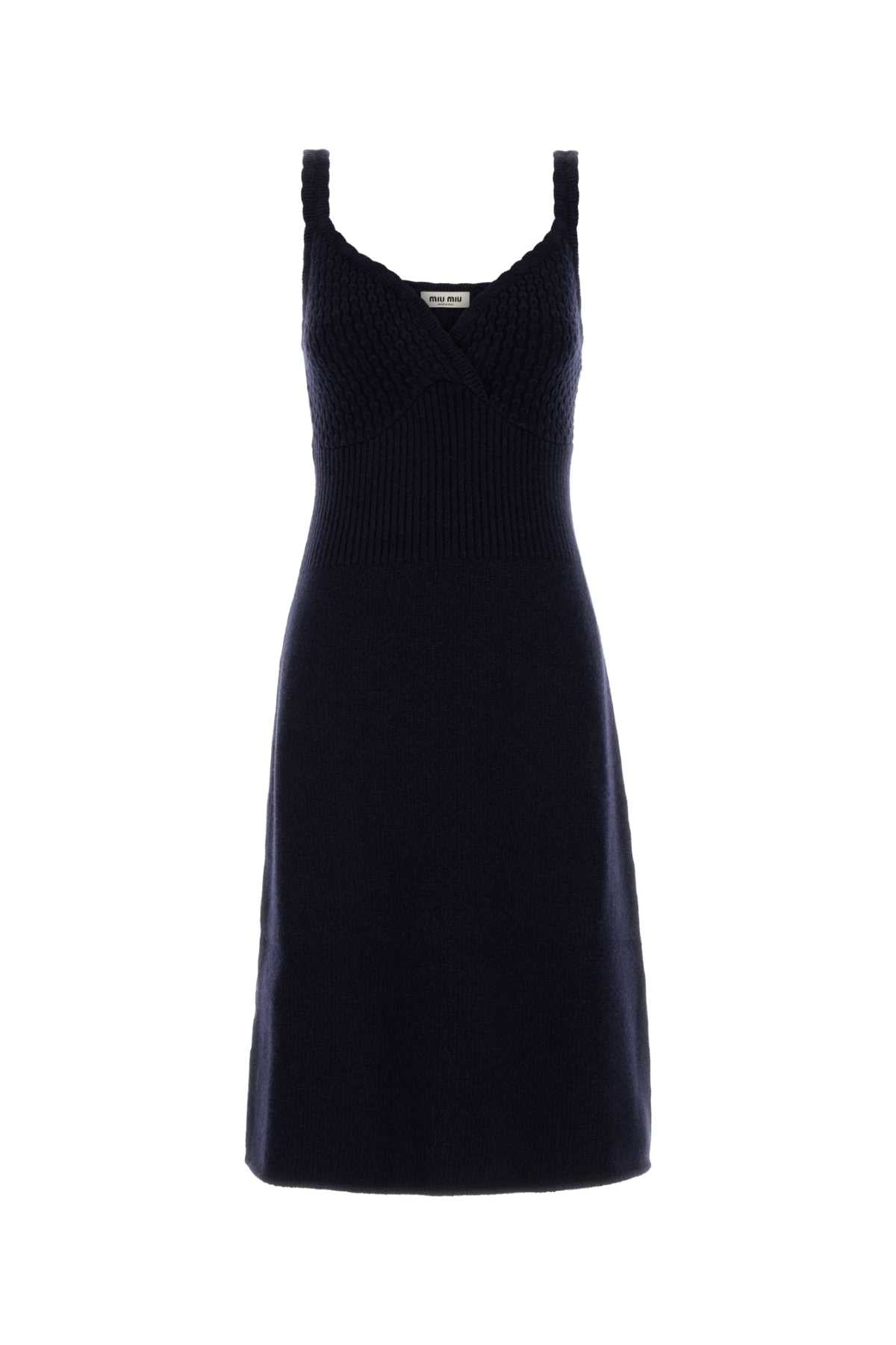 Navy Blue Wool Dress Bleu Abiti