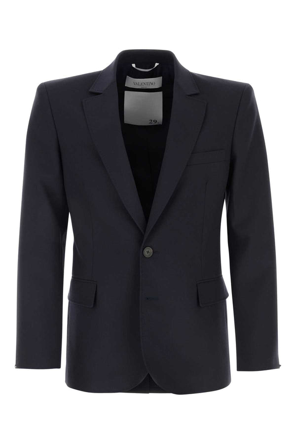 Valentino Garavani Exterior: 100% Wool; Lining: 100% Cupro blazer in navy