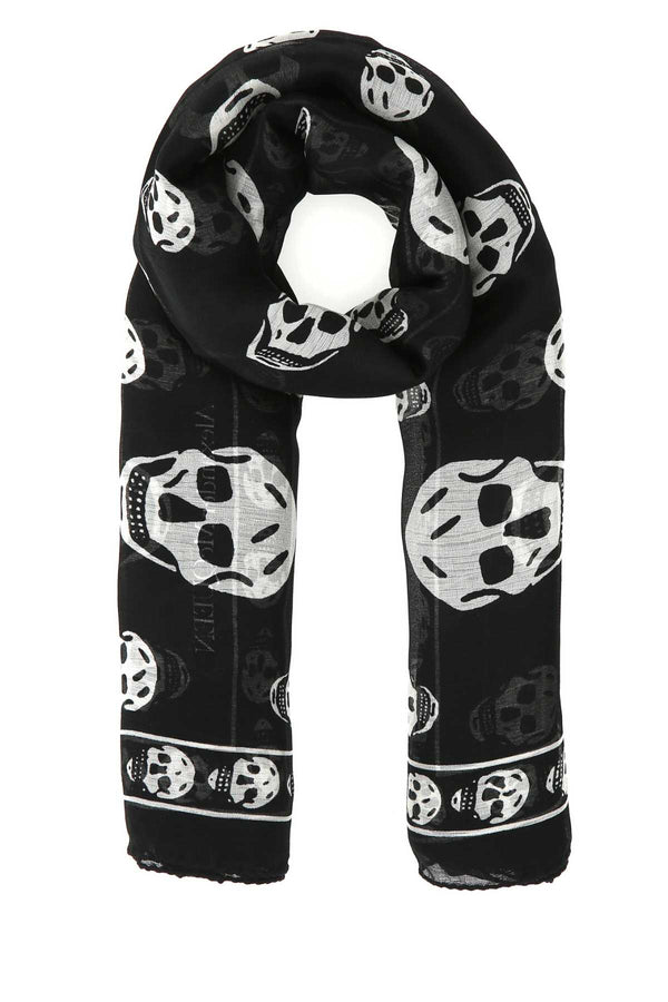 Alexander McQueen 100% Silk scarf in black