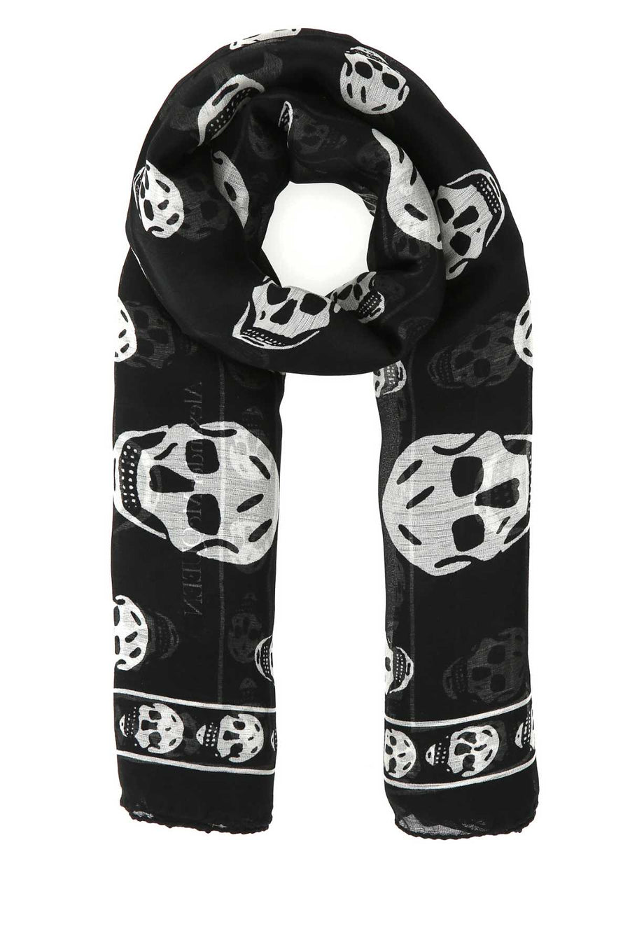 Alexander McQueen 100% Silk scarf in black