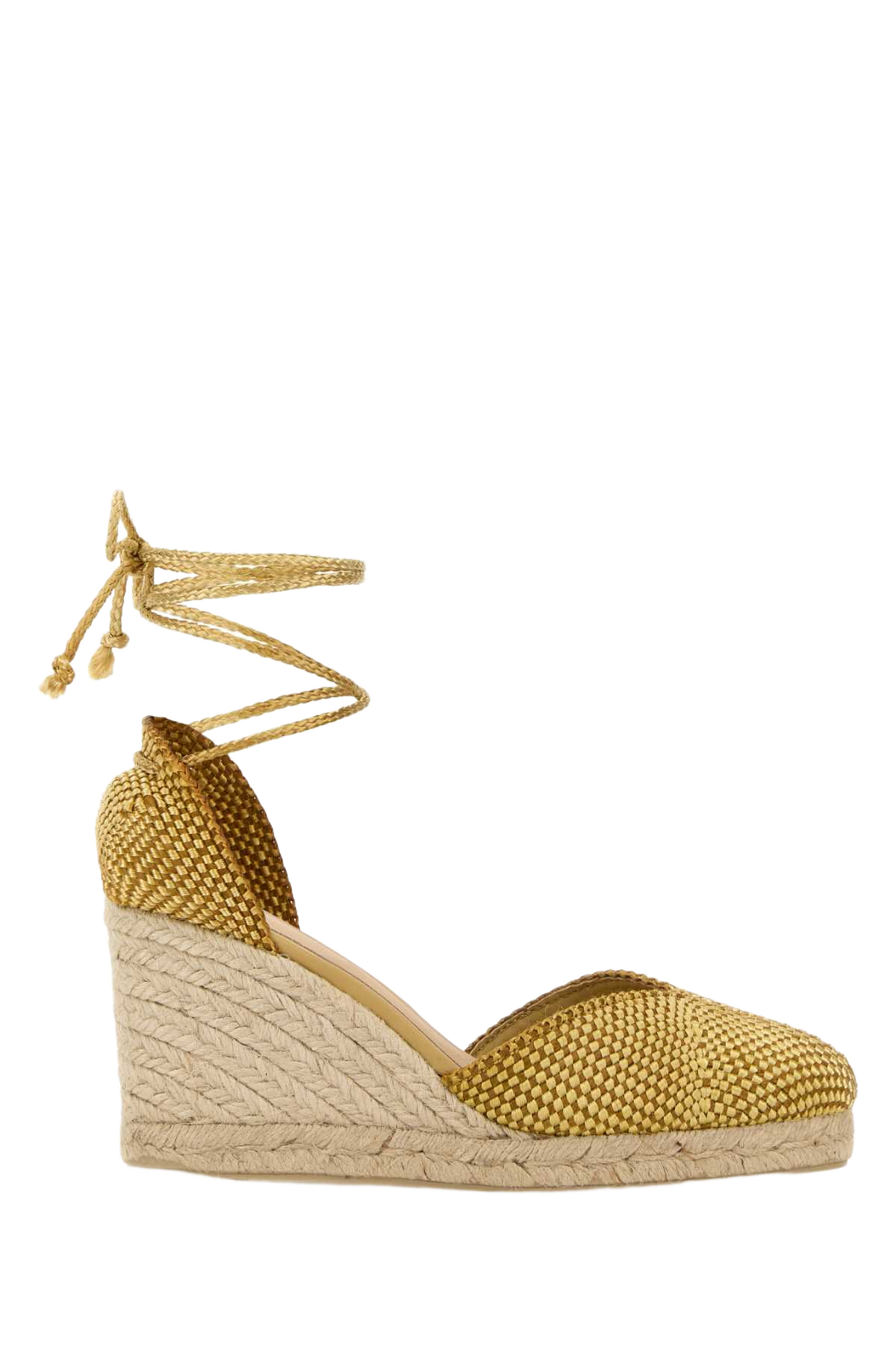 Two-Tone Fabric Cora Wedges Ocre Espadrillas