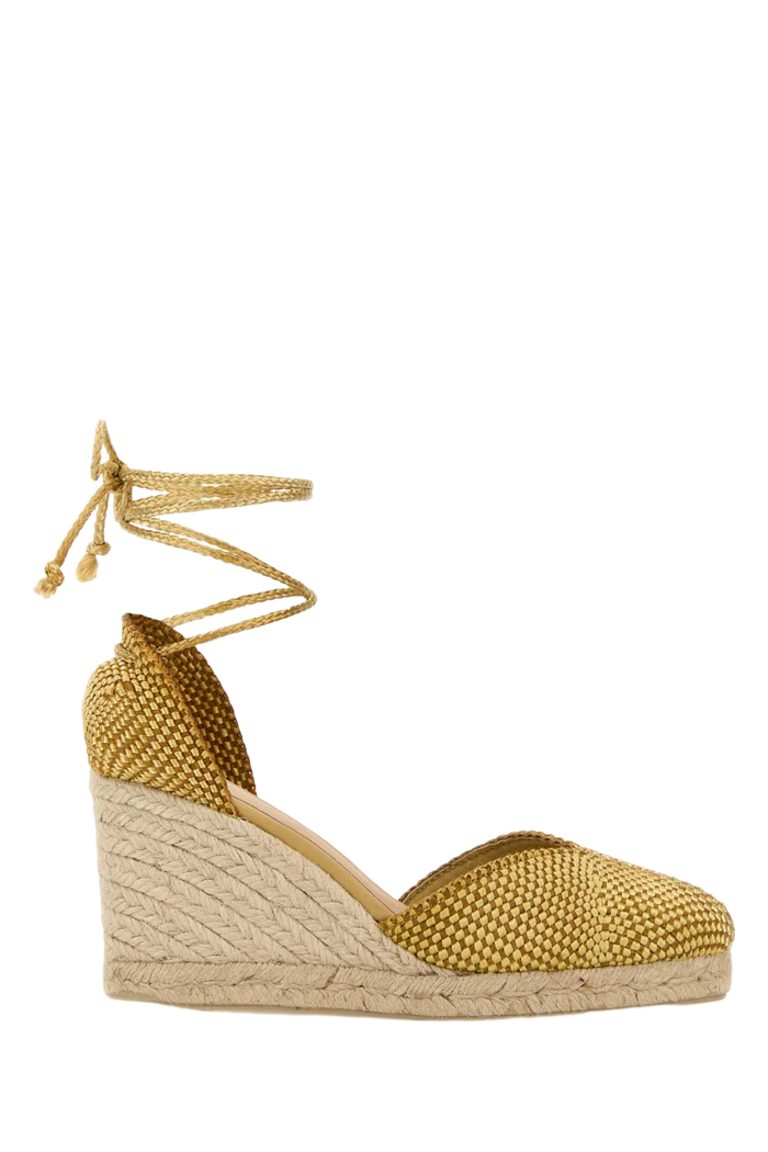 Two-Tone Fabric Cora Wedges Ocre Espadrillas