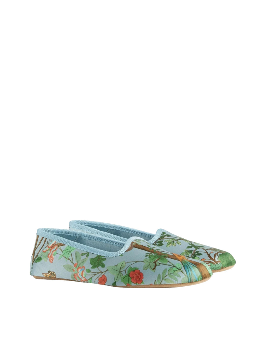 Satin Voyage Tian Slippers Blue Shoes > Loafers & Sandals