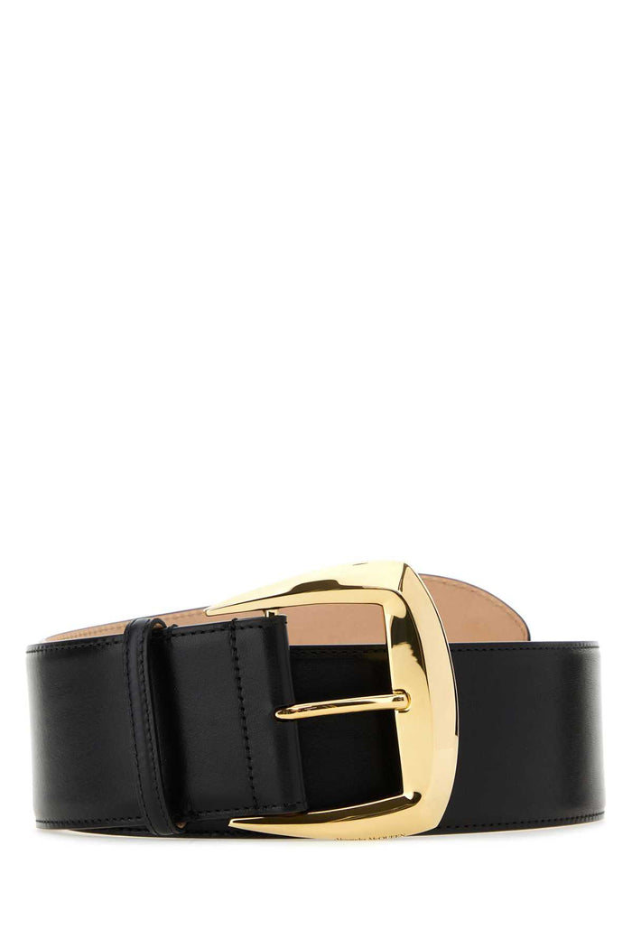 Black Leather Belt Cinture