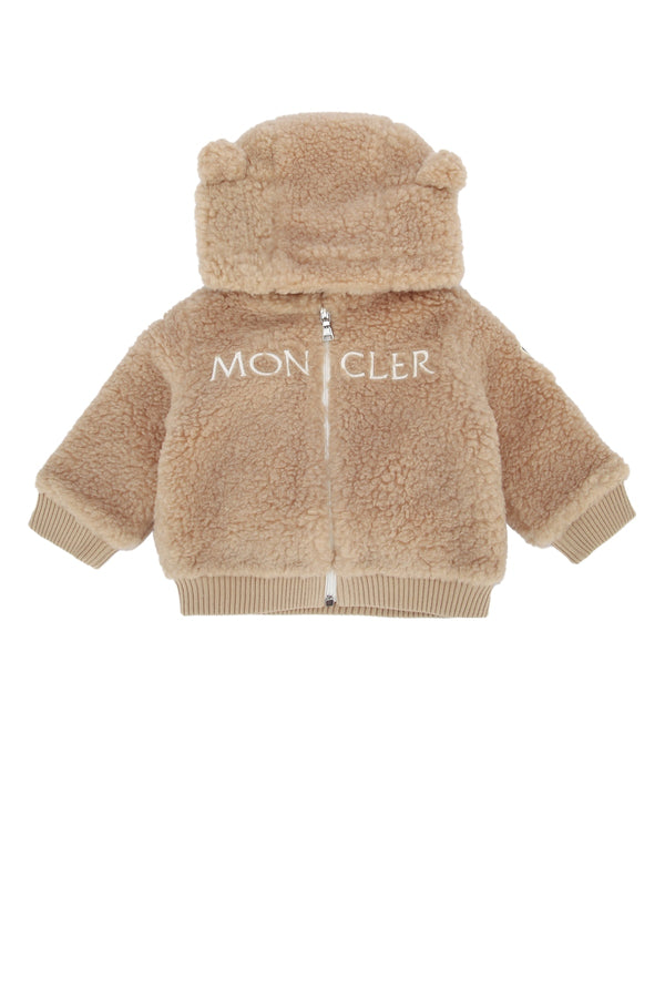 Moncler Jr Baby Fleece hoodie in beige