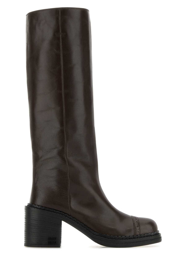 Miu Miu Exterior: 100% Leather boots in brown