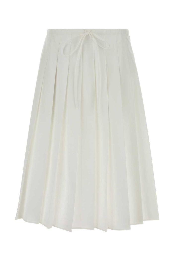 White Poplin Skirt Bianco Exterior: Polyester Cotton Gonne